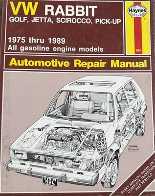 1975-1989 Volkswagen Haynes Repair Manual Rabbit Golf Jetta Scirocco Pickup gas - Image 1 of 4