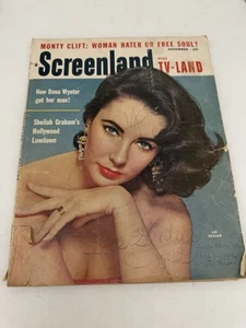 Screenland Magazine November 1956 Liz Elizabeth Taylor on Cover Signed See - Picture 1 of 14