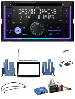 JVC Lenkrad USB 2DIN DAB Bluetooth CD Autoradio für Porsche Boxster 09-12 - Bild 1 von 4