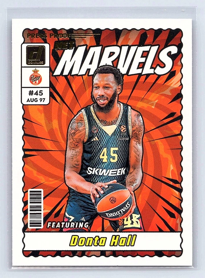 Donta Hall 2023-24 Donruss Turkish EuroLeague #3 Net Marvels Press Proof - Image 1 of 2