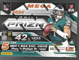 2024 PANINI PRIZM FOOTBALL FACTORY SEALED HOBBY MEGA BOX - Picture 1 of 2