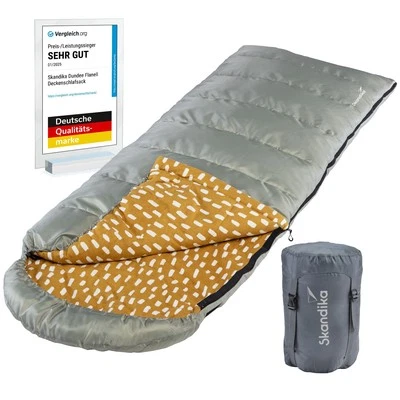 Skandika Dundee Decken Schlafsack 220x80cm koppelbar -20°C RV rechts Packsack