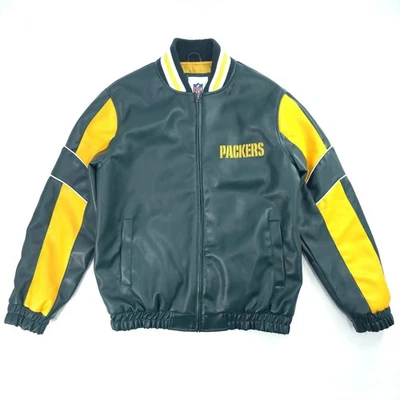 Jaqueta bombardeiro Green Bay Packers NFL M G-III couro vegano sintético bordado - Imagem 1 de 4