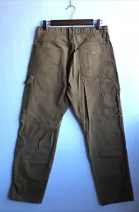 Dickies Men's Carpenter Brown Pants Relaxed Fit 30x32 Duck Canvas Straight Leg - Picture 1 of 7