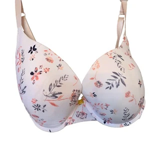 Pink Pushup T-Shirt Bra 38DD Adrienne Vittadini Molded Underwire Floral Romance - Picture 1 of 6