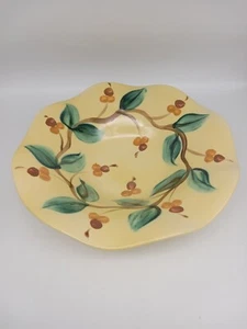 Vintage 2002 Gail Pittman Fluted Serving Bowl Siena Acorns - Picture 1 of 6