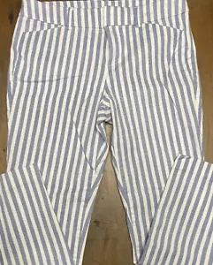 Old Navy Womens Pixie Ankle Pant Blue White Railroad Stripe, Size 6 - Picture 1 of 4