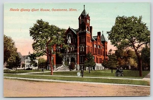 Owatonna Minnesota~Steele County Courthouse~Cannon on Lawn~Neighborhood~c1910 - Picture 1 of 2
