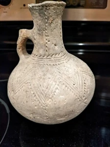 Ancient Near Eastern Clay Pottery Pitcher 7" Tall Beautiful - Picture 1 of 7