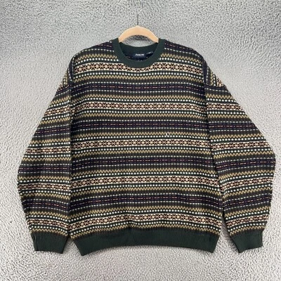 Suéter Flecha De Colección Para Hombres Grande Verde Rayas Fair Isle Abuelo Pullover Tejido Foto 1 de 4