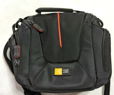 Case Logic Compact Camera Bag Black Shoulder Strap Belt Loop Orange - Image 1 of 4