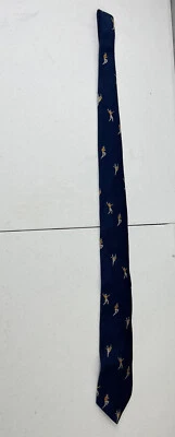 Corbata para hombre Southern Tide naranja y azul con diseño de jugador de fútbol 100 % seda Foto 1 de 4