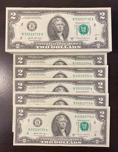 $2 Two Dollar Bills -Trinary - Crisp NEW Uncirculated- 2017A Series - Picture 1 of 11