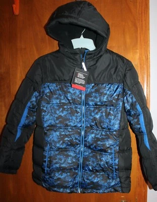 ZERO XPOSUR Boys' Sz 14-16 ZIP-UP WINTER COAT (blue/black w/ hood) NWT - Image 1 of 2