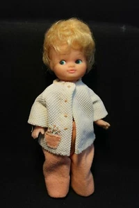 Uneeda - 6" tall Blonde Bubble Cut Toddler Doll - Blue Eyes - Picture 1 of 7