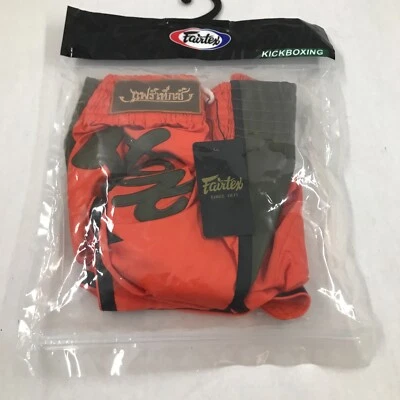 Fairtex Authentic Sport Muay Thai Boxing MMA Slim Satin Shorts BS1705 Orange XL - Image 1 of 4