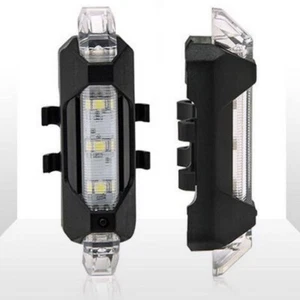 Bike Tail Light Bicycle Rechargeable USB LED Safety Rear Lamp Flashing Wraning - Picture 1 of 16