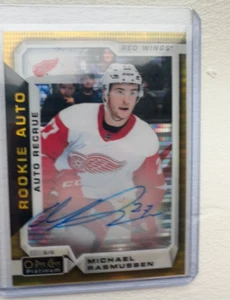 2018 O-Pee-Chee Platinum Rookie Autos Seismic Gold /25 Michael Rasmussen Auto RC - Picture 1 of 2