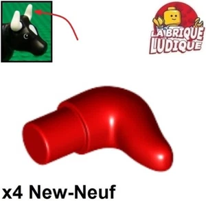 LEGO 4x Horn Cattle Horn Short Cow Klein Kurz Kuh Rot/Red 64847 Neu - Bild 1 von 1