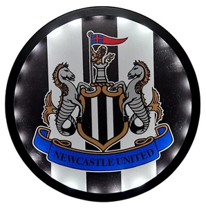 NEWCASTLE UNITED Light Up LED Logo Crest Badge Metal Edge 25 cm Sign By Castore - Picture 1 of 4