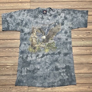 Camisa De Colección American Eagle Para Hombres Azul Medio Polar Plunge Club Gráfico Tie Dye - Imagen 1 de 9