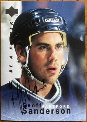 1995-96 Be A Player Autographs Geoff Sanderson #S62 Hartford Whalers - Image 1 of 2