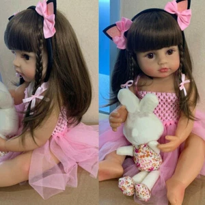 22" Ganzkörper Silikon Vinyl Spielzeug Reborn Baby Doll Kleinkind Mädchen Puppe - Bild 1 von 11