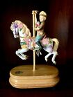 Carrousel musical cheval et fille en porcelaine Breckenridge Designs. Voir vidéo !