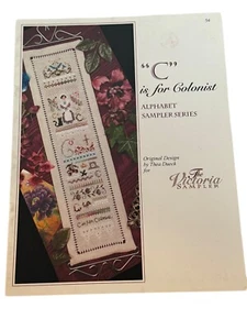 The Victoria Sampler Cross Stitch Pattern C is for Colonist Alphabet Series - Picture 1 of 8