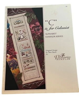 The Victoria Sampler Cross Stitch Pattern C is for Colonist Alphabet Series - Image 1 of 4