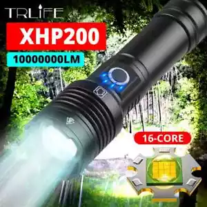 Torcia tattica LED super luminosa 10000 lumen USB ricaricabile LED luce da lavoro - Foto 1 di 13