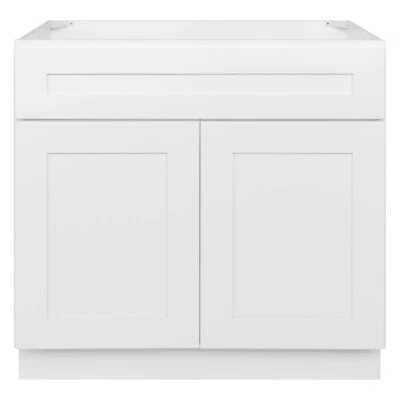 36" Bathroom Vanity Sink Base Cabinet Alpina White by LessCare - Image 1 of 2