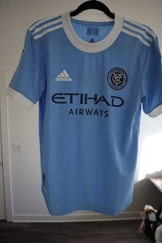 Men's New York City FC Maxi Moralez Adidas Blue 2021 Home Authentic Jersey Small Cover