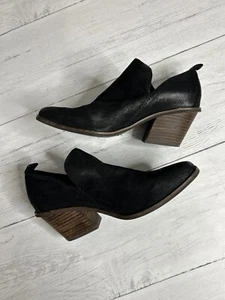 Lucky Brand Victorey Black Leather Booties - Size 7.5M - Picture 1 of 7