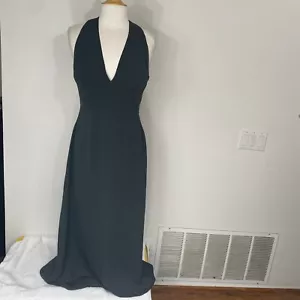 New Jill Stuart Women Size 12 Evergreen V Neck Halter Cutout Dress Wedding Party - Picture 1 of 17