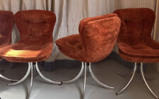 Gastone Rinaldi Swivel Egg Chairs with Velvet fabric