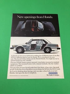 1979 1980 HONDA PRELUDE ACCORD ORIGINAL PRINT AD ADVERTISEMENT PRINTED - Imagen 1 de 1