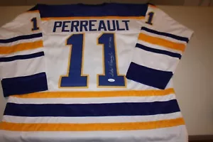 BUFFALO SABRES GILBERT PERREAULT genähtes handsigniertes individuelles TRIKOT MIT HOF 90 JSA - Bild 1 von 3