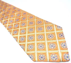 Corbata XMI para hombre 100 % seda naranja corbata patrón geométrico corbata hecha a mano - Imagen 1 de 9