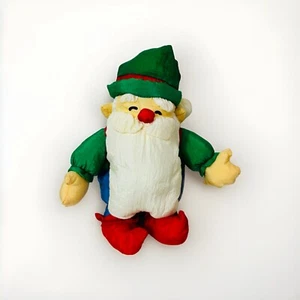 Department 56 Christmas Santa Elf Green Stuffed Nylon Plush Puffalump Toy 11" - Picture 1 of 9