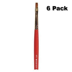 Wooster Brush Red Sable Oil Brights F1621 Size #3 Artist Brush - Pack of 6 - Picture 1 of 1