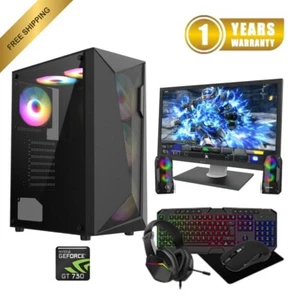 Gaming PC 24" Bundle i5 16GB RAM 240SSD + HDD 4GB GT730 Win 10/11 P - Picture 1 of 3