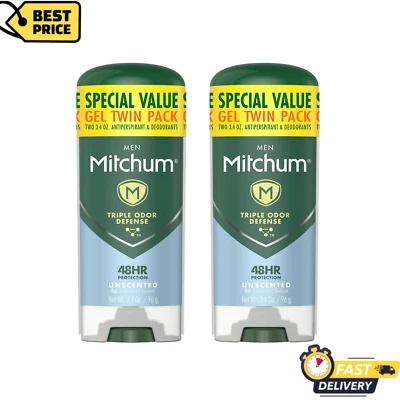 Paquete de 4 desodorantes en gel antitranspirante triple defensa contra olores para hombre sin perfume Foto 1 de 4