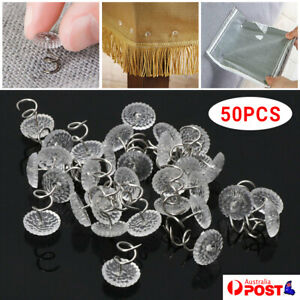 50X Clear Heads Twist Pins Upholstery For Bedskirts Blanket Slipcovers Car