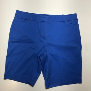 Talbots Chino Shorts Womens 12P Bermuda Blue Twill Mid Rise Dressy Casual 9.5" - Picture 1 of 15