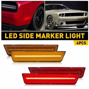4X LED Side Marker Light Amber Red For 2008-2014 Dodge Challenger 68043394AA - Picture 1 of 15