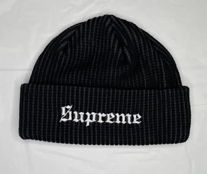 Supreme Striped Black/Gray Beanie - Picture 1 of 2