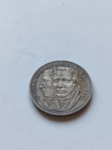 Deutschland 5 DM Gedenkmünze, Gebrüder Humboldt 1967, 625er Silber - Bild 1 von 2
