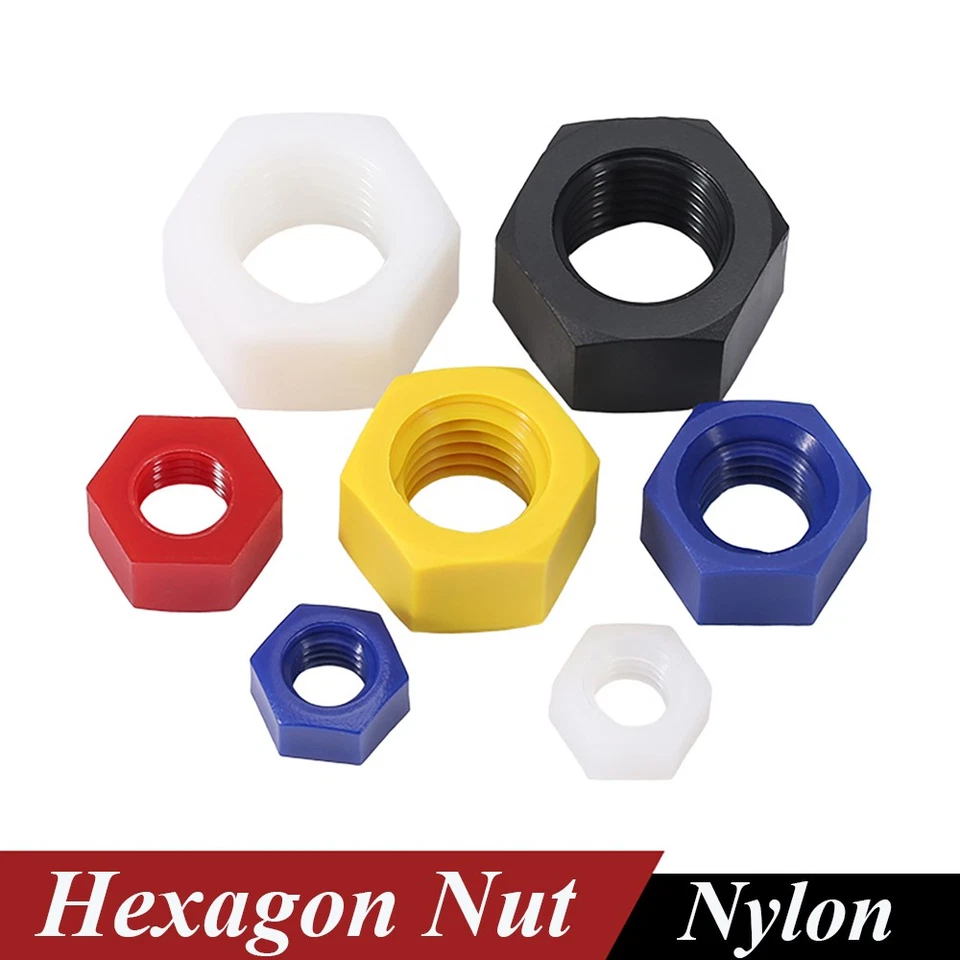 Kunststoff Mutter Schwarz Nylon Sechskantmutter M2-M20 Für Bolzen und Schrauben - Bild 1 von 4