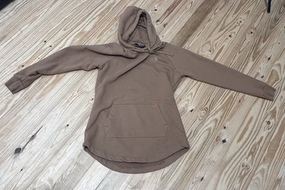 Moletom The North Face marrom pulôver com capuz de lã cordão feminino grande - Imagem 1 de 4
